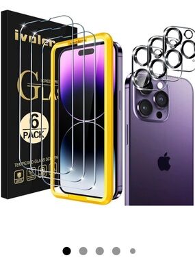 {Ivoler}Clear Tempered Glass Screen & Camera Lens Protectors iPhone 14 Pro Max
